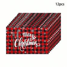 1/4/6 buc Covorașe de Crăciun roșii din seria Haig, aparținând în principal Crăciunului, covorașe de ziua de Crăciun, potrivite pentru decorarea camerei de zi cu zi, bucătăriei și mesei de petrecere, antiderapante și rezistente la căldură, covorașe de Crăciun fericite, decorațiuni pentru masa de bucătărie interioară cu tematică fermă, petreceri de familie, potrivite pentru masa de bucătărie, covorașe lavabile pentru interior/exterior, care pot șterge covorașele de masă.