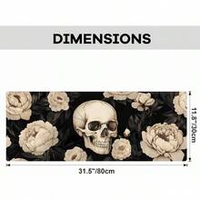 Tapete de computadora de piel de 80 x 30, alfombrilla de mouse larga extendida, impermeable, para oficina y hogar (crisantemo, 31.5 x 11.8 pulgadas) - Cráneo - Ver 5