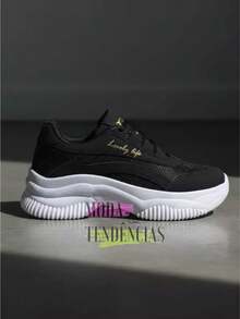 Women's Platform Sneakers, Beautiful, Comfortable And Resistant (LARGE SIZE) - Màu đen lấp lánh - Xem 14