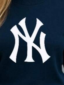 Conjunto de pants  Sudadera y pantalón  Felpa suave  Cuello redondo Estilo cómodo  Conjunto deportivo - Azul Marino - Ver 2