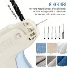Mini Stitch Gun For Clothes Upgraded Fine Stitcher No Jam Quick Fix Sewing Tool 6 Needles 1000 Black 1000 White 5mm Fasteners YMOB - Nhiều màu - Xem 8