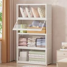 Black & White 2 Colors Available, Multi-Size Portable Covered Wardrobe Storage Organizer Rack, Dustproof Clothes Organizer, Multi-Tier Storage Rack For Bedroom - Covered Design, Suitable For Home And Rental Spaces, Bedroom Storage & Organization | Modern Wardrobe | Sturdy And Durable Structure, Wardrobe Storage And Organization - Multicolor - View 13