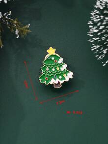 1 件锌合金彩色珐琅圣诞元素形状胸针，适合作为圣诞派对上女士的服装或围巾配饰 - 均碼 - 查看 7