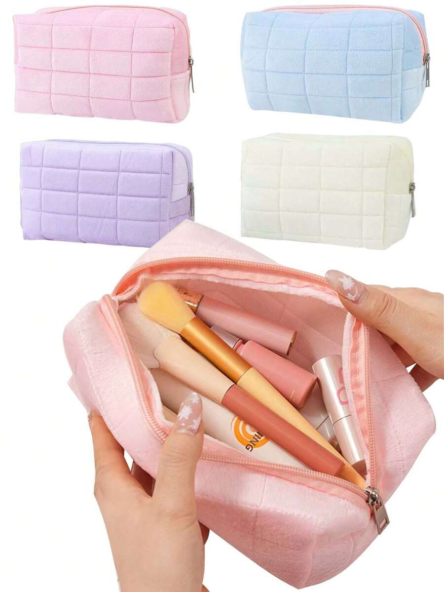 1 szt. Aksamitna kosmetyczka z zamkiem błyskawicznym, damska prosta torba podróżna z zamkiem błyskawicznym, torba plażowa, organizer, uchwyt na szminkę, przenośna kosmetyczka podróżna, duża kosmetyczka podróżna z zamkiem błyskawicznym, wielofunkcyjna torba do przechowywania, niezbędne rzeczy w podróży, niezbędne na rejs, niezbędne rzeczy w akademiku, akcesoria podróżne, akcesoria do domu, odpowiednia do organizacji domu i podróży na świeżym powietrzu, podróże służbowe, wakacje na plaży