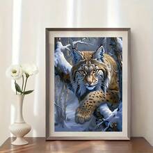 1 件雪中老虎 5D 钻石艺术画全圆钻手工工艺艺术套件，家居墙面装饰礼物 - 彩色 - 查看 4