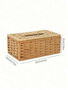 1pc Handmade Woven Tissue Box, Oriental Zen Minimalist Style For Living Room, Bedroom, Office Winter Decoration Style - Multicolor - View 9