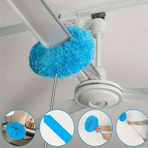 1 Set Of Blue/Rose Red, Retractable Dust Collector, Made Of Chenille Material, With Dense Plush And Strong Dust Absorption. The Stainless Steel Telescopic Rod Is Suitable For Cleaning Ceilings, Ceiling Fans, High Gaps, Etc. It Is Designed To Be Disassembled And Washable For Repeated Use, Compact And Portable. Housewives, Cleaners, Desk Accessories, Car Parts, Car Parts, Cleaning Brooms, Christmas, Fan Cleaning, Car Parts