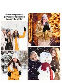 5pcs/2pcs Winter Warm Outdoor Sports Accessories: Thick Warm Hat, Neck Girdle, Touch Screen Gloves And Plush Earmuffs, Suitable For Outdoor Skiing, Cycling And Hiking - Multicolor - View 7