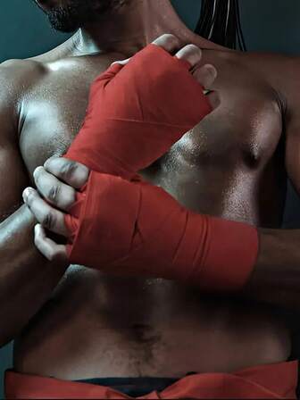 1 Pair Of Boxing, MMA, Kickboxing Bandages - Heavy-Duty Elastic Bandages, Anti-Slip Grips - Total Length 5 Meters /196.85 Inches - Suitable For Training, Practice, And Competitions - Boxing Gyms, Martial Arts - Compatible With Boxing - Available Colors: Black, Red, Green, Cyan, White - Suitable For Beginners And Professionals, Boxing Training Equipment, Portable Hand-Wrapped Roller Boxing, Boxer's Hand Straps, Boxing Bandages, Boxing Gear