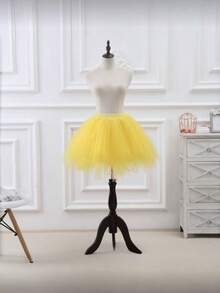 A Women's White, Black, Red, Lake Blue, Rose Red, Orange, Fluorescent Green, Fluffy Style Tutu Dress, Asymmetrical Half Skirt, Petticoat, Princess Dress, Puffy Dress, Multi-Layer Gauze Dress, Boneless Short Skirt, Support. Suitable For Festival Stage, Banquet, Performance Dress, Cosplay Decorative Dress, Dance Dress, Festival Decorative Dress, Wedding Bride And Bridesmaid Petticoat - Multicolor - View 7