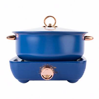 Olla Electrica Antiadherente Sarten 5 Litros Extraible Azul olla electrica antiadherente sarten 5 litros extraible color azul multiuso coccion lente calentar guisos freir cocinar familiar capacidad grande control temperatura accesible tapa segura ideal para cocina moderna y uso diario