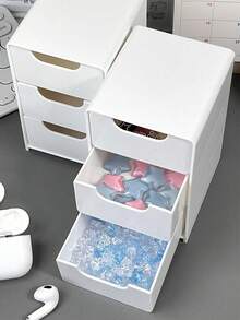 Caixa de armazenamento multifuncional com espelho - Caixa de plástico leve para maquiagem, batom e sombra - Ideal para penteadeira de banheiro, Caixa de armazenamento com gaveta de mesa de 3 camadas com 3 compartimentos, Organizador de maquiagem com gaveta para joias e batom, Caixa de armazenamento simples com gaveta de 3 camadas, Organizador de mesa de escritório, Presente de decoração para casa, Adequado para mulheres, Protetor solar, Viagem, Refrescante, Nail Art, Lentes de contato, Amostras, Decorações, Peças pequenas, Acessórios para unhas, Ferramentas de resina, Decorações para Nail Art, Feriados