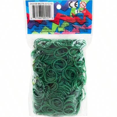 Dark Green Rubber Bands With 24 C - Clips 600 Count