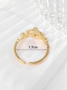 1pc Fashionable Hollow-Out Heart Ring For Women's Daily Wear
