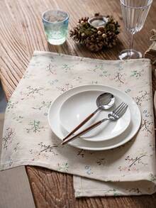 1/4/6pcs Vintage Floral Napkins, Suitable For Wedding, Party, Restaurant Decor, Christmas, Thanksgiving, Daily Use, Gatherings