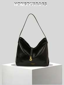 Fashionable New Women's One Shoulder Crescent Bag, Retro Tote Bag, Minimalist Chic Solid Color PU Leather, Versatile For Travel, Shopping, Commuting, Elegant Handbag