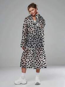 EVA Fashionable Leopard Print Rain Poncho - Lightweight, Portable, All-Season Raincoat With Adjustable Hood, Long Sleeves, And Side Pockets For Outdoor Activities, Stylish Rainwear, Raincoat, Leopard Print Cape, Poncho, Premium Rainwear,Spring Summer Picks,Brides Maid Gifts,Room,Bedroom Decor,Beach,Travel,For Men,For Women,Vacation,Cute Stuff,Mother's Day Gift,Bedroom Decor,Garden,Kitchen Decor,Summer,Beach,Travel Essentials,Room Decor,Squishy,Graduation - Multicolor - View 4