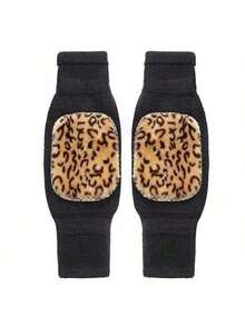 1Pair Of Winter Unisex Knee Warmers Soft Thermal Lined Knee Protectors Thermal Energy Knee Pads Leg Covers