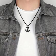 1pc Pirate Ship Anchor Pendant Fashion Anchor Steel Men's Necklace Hip Hop Punk Jewelry - Förgylld - Visa 4