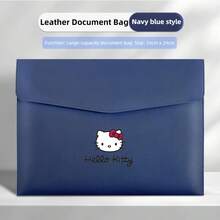 Sanrio Teczka na dokumenty i torba do przechowywania Hello Kitty, wykonana z grubej skóry PU, najwyższej jakości, z magnetycznym zapięciem na zatrzask, przenośna i wielofunkcyjna, duża pojemność, z łatwością przechowuje dokumenty i inne przedmioty