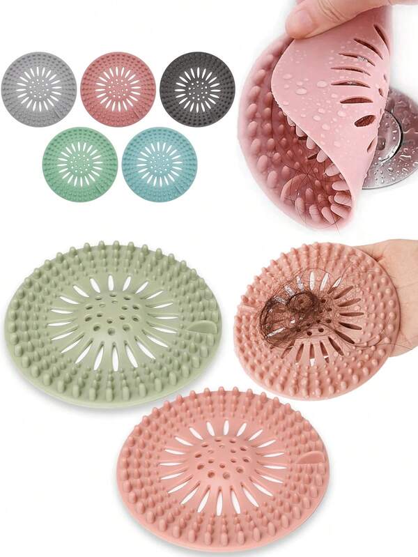 1 Stück Badezimmer Silikon Haar-Fänger, Küchenspüle Sieb und Badezimmer Bodenablauf Abdeckung, Anti-Verstopfungs-Schutz mit rutschfestem Design, einfach zu reinigen und zu installieren, flexibles Material, ideal für Haare und Essensreste, passt universell für die meisten Abflüsse.