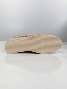 Zapatos de cuña con suela gruesa para mujer - Estilo elegante y de moda - Casual y cómodo - Serie de Oriente Medio - Estilo retro - Uso diario - Casual y versátil - Minimalista - Tacones altos - Slip-on - Cuero sintético con perlas falsas - Tacones altos de plataforma con suela gruesa - Tejido - Marrón - Ver 9