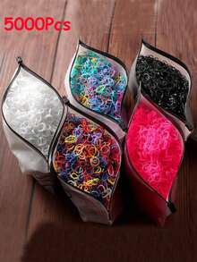 2000/4000 peças de elásticos de cabelo femininos de 0,47 polegadas para laços de cabelo, pequenos mini elásticos, grandes prendedores de rabo de cavalo para tranças, cordas de cabelo, acessórios de cabelo para uso diário, elásticos de cabelo
