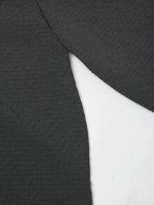 Men's Solid Color Grid Pattern Business Casual Cardigan, Fashionable Minimalist Stylish Knit Jacket With Button, Long Sleeve Lapel Collar, Suitable For Spring And Autumn