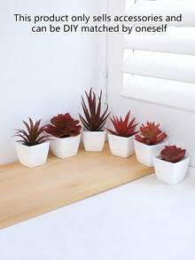 6 Stücke künstliche Plastik Sukkulenten Pflanzen & Töpfe DIY Deko, Hotel/Heim Garten Plastik Sukkulenten Dekoration, farbbeständige Plastik Sukkulenten DIY Grünpflanzendekoration