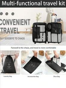 1 set da 8 borse per organizzare i bagagli da viaggio, borse organizer multifunzionali per vestiti, cubi per l'imballaggio dei bagagli, set pieghevole per ordinare i vestiti, borsa multifunzione portatile, adatta per biancheria intima, scarpe, coperte, elettronica, cosmetici, articoli da viaggio, forniture per il ritorno a scuola, necessità per il dormitorio, in materiale in poliestere resistente all'usura e impermeabile, con grande capacità