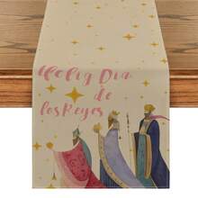 1pc Three Wise Men, Three Kings With Star, Multi-Size Options, Table Runner, Table Decoration, Tablecloth, Home Decor, Dining Table Decor, Fireplace Mantel Scarf, Glass Door & Window Valance, Entryway Decor - Multicolor - View 15
