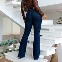 PREMIUM FLARE PANTS - Rửa tối - Xem 2
