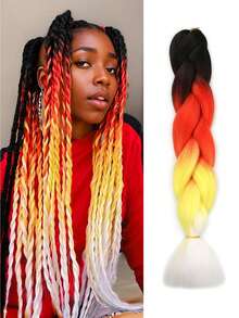 Paquete de 1 cabello trenzado grande de 24 pulgadas apto para mujeres, color rosa oscuro, extensiones de cabello sintético de ganchillo útiles y hábiles, resistentes al calor, para Halloween, Navidad, Año Nuevo, carnaval y festivales de música - Multicolor - Ver 20