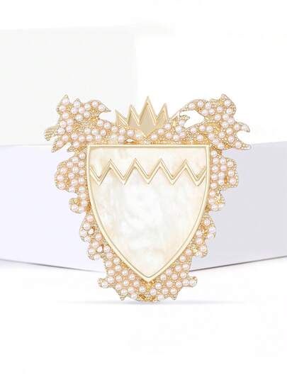 دبابيس خريطة البحرين الفاخرة المرصعة باللؤلؤ - دبابيس إبداعية للنساء والجنسين لملابس الحفلات والاكسسوارات/شارات هدايا لحفلات الأصدقاء