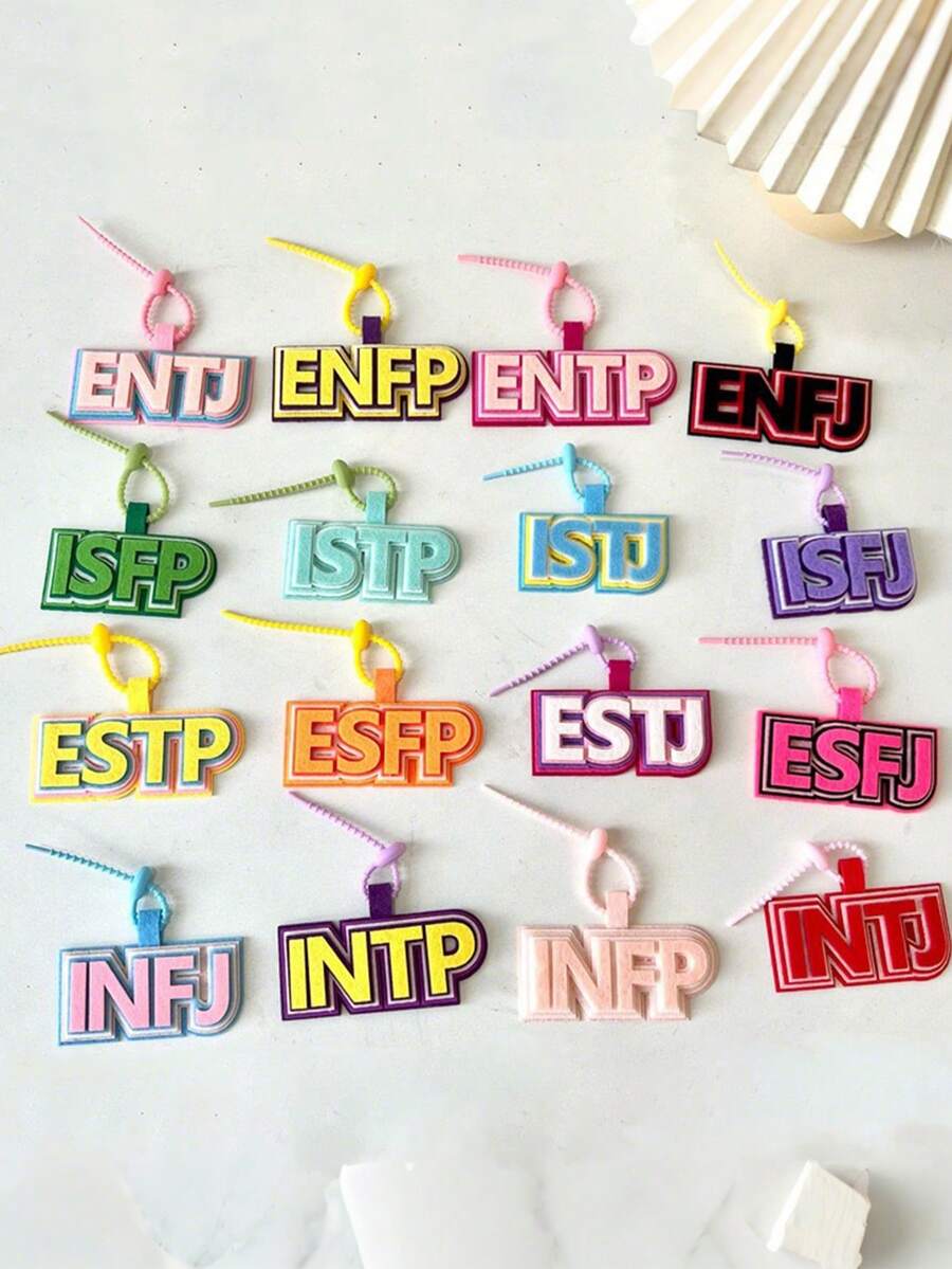 MBTI Keychain, 16 MBTI Personalized Type Acrylic Keychains, Backpack Hanging Rope Accessories, Character Gifts, Cute Keychains For Women And Men - Multicolor - View 1
