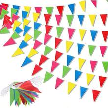 Kokila 300M Banderines de Colores, Banderines Decorativos para Fiestas, Pancartas Banderines Triangulares Colgantes para Celebraciones de Inauguración, Carnaval, Cumpleaños, Festivales y Boda - 200 metros - Ver 11