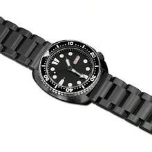 Correa de reloj clásica de acero inoxidable de 18mm 20mm 22mm 24mm, correa de reloj de metal cepillado en plata y negro para mujeres y hombres, correa de reemplazo de reloj con doble hebilla - Tornillo negro - Ver 5