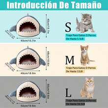 Cama para Gatos de Felpa para Gatos de Interior, Viene con Almohada Tapizada Lavableíble,con Fondo Antideslizante Nido Semicerrado para Cueva de Gato,Muchos Tamaños,para Gatos Perros Pequeños, L - M - Ver 3