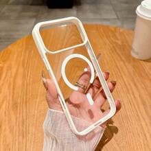 【よく売れる】6色マグネットスナップリング  i Phoneケース Apple i Phone 13/14/15/16/17 17pro max17 Air Pro Max Plus用 - スリムアクリルオープンデザイン、全体衝撃吸収保護、クリエイティブミニマリストスタイル - グリーン - チェックする 7