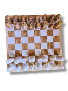 Ajedres De Marmol Artesanal 30Cm - Caqui - Ver 3
