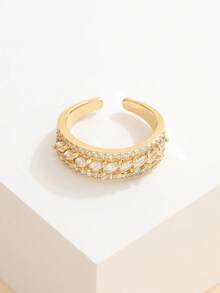 1pc 14k Gold Fashionable Golden Ear Of Rice Ring For Women's Daily Wear