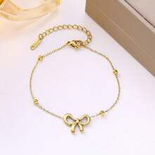 Conjunto de 4 peças de colar com contas de borboleta vazada, pulseira, brincos, joias de aço inoxidável, presente para amigos e namoradas