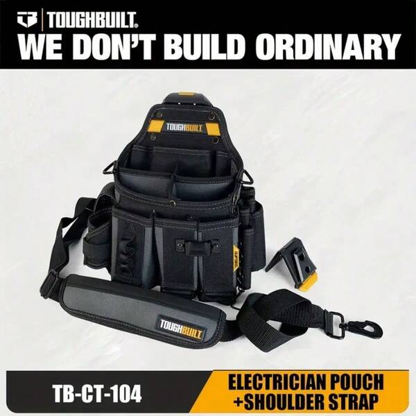 ToughBuilt TOUGHBUILT TB-CT-104 Electrician's Tool Bag, Extra Large Specialized Tool Storage Pouch