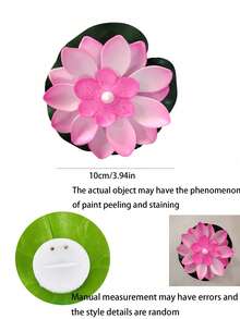 4pcs Waterproof LED Floating Lotus Flower Lanterns, Suitable For Swimming Pool Decor, Colorful Night Light, Can Be Used For Wishing, River Or Swimming Pool Decoration (Glow When Submerged) - Multicolor - View 3