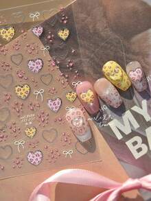 1pc Gothic Leopard Print Nail Art Sticker, 3D Embossed Denim Cross Leopard Velvet Decorative Pattern Design, Self-Adhesive Nail Sticker Decor, Nail Stamping, Nail Sticker, Reusable, For Women, Autumn/Winter Holiday Gift