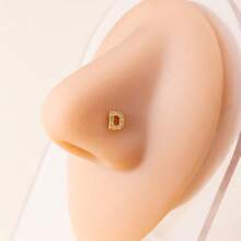 1 buc. Cercei nas piercing, eleganti și rafinați, personalizați, mici, cupru, zirconiu, 26 alfabet, pentru cupluri, unisex, bijuterii pentru corp, cadou potrivit pentru întâlniri zilnice, petreceri, sărbători, cadouri, vacanțe, purtare, bijuterii nas piercing.