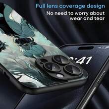 Dr.STONE Anime Senkuu Phone Case Cover Compatible With  16 15 14 13 12 11 Plus Pro Max Limited Edition Black Hard Case Sheepskin Cover Compatible With  17 Case,  17 Pro Case,  17 Pro Max Case