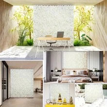 1 pièce/4 pièces Fleurs artificielles pour fond mural Rose Marguerite convenant pour les fêtes familiales, les décors de mariage, la décoration murale de magasin, les photos de fond. Agencement de mur de fleurs