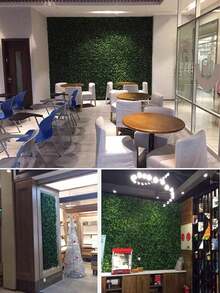 Flame Resistant Artificial Grass Wall, Green Plastic Fake Leaf Wall Decor, Faux Ivy Vines, Suitable For Garden, Yard, Home Decor, Fence, Backyard Wall, Valentine's Day, Birthday Party, Wedding Party Decoration