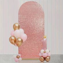 5ft/6ft/6.6ft Glitter Arch Backdrop, Rose Gold/Gold/Silver/Red, Sequin Decor, Polyester, No Power Needed, Perfect For Elegant Photography (Frame Not Included), Wedding & Party Decoration - Multicolor - View 6